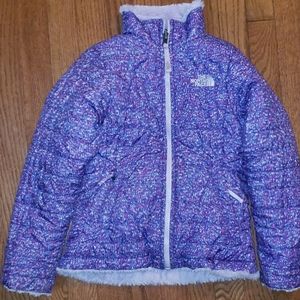 Girls North Face Reversible Faux Fur Jacket